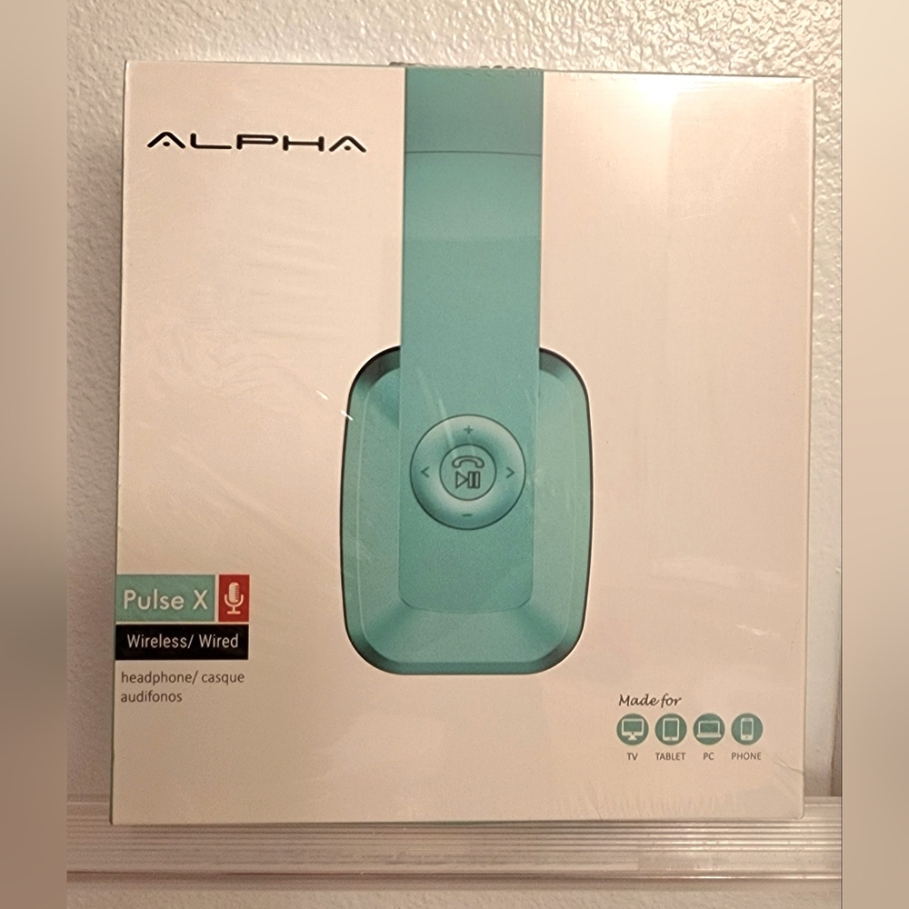 NEW ALPHA Pulse X Wireless/Wired Bluetooth Headphones – Mint Green 🎧